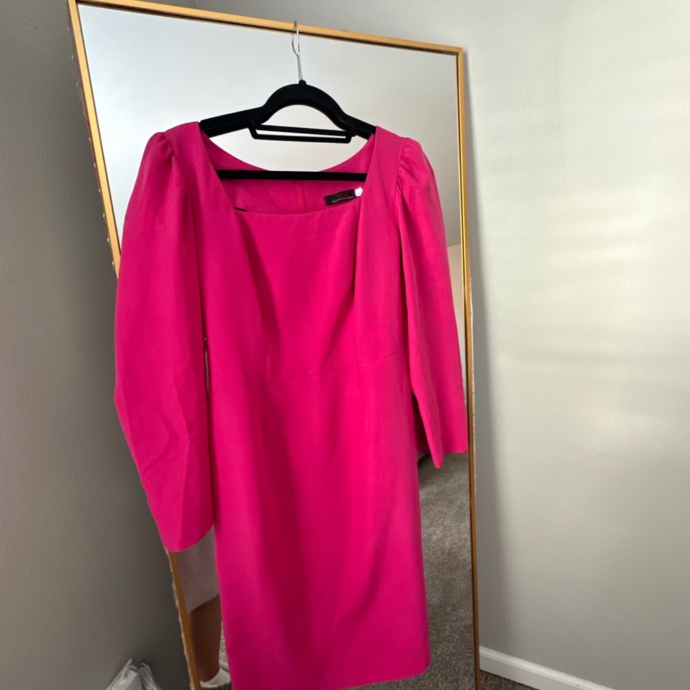 Hot Pink Pencil Midi Dress - Picture 7 of 8